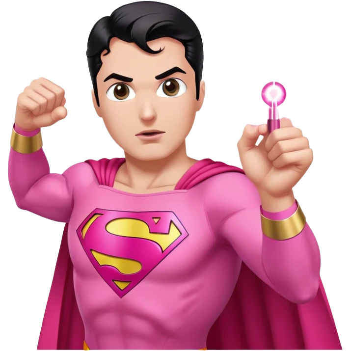 pink superman top only with eyes firing pink laser emoji