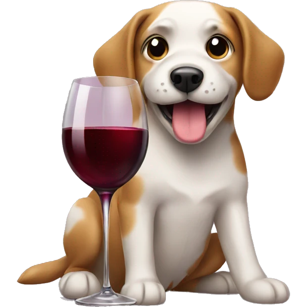 Dog w wine emoji