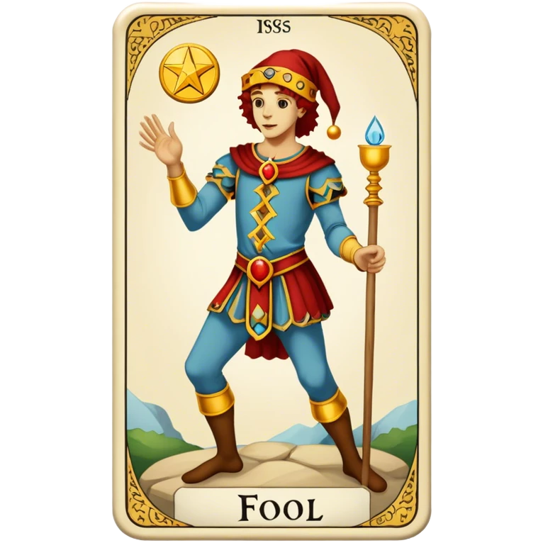 Tarot Card with the fool on it  emoji