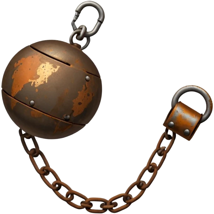 ball and chain with ankle cuff emoji