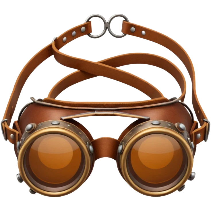  Simple brown round leather steampunk goggles emoji