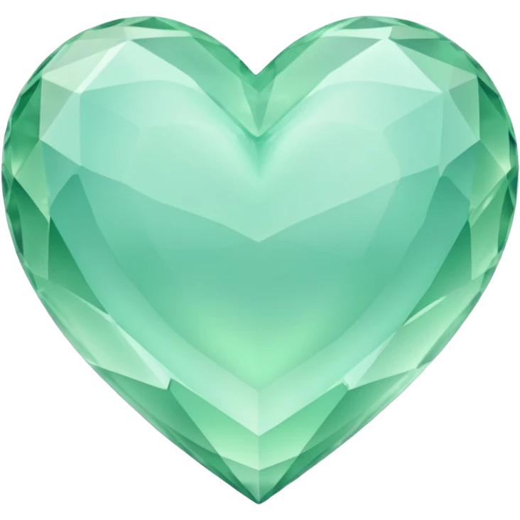Crystals Pastel green heart 3D  emoji