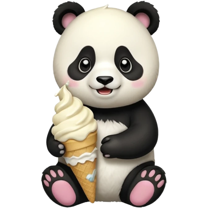 Panda eating ice cream emoji