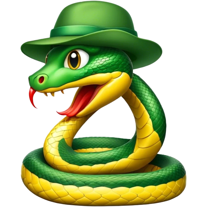 Snake wearing a hat emoji