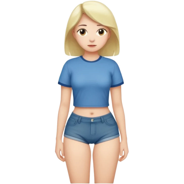 Naked but wearing shirt emoji girl full body no underwear butt turned around  emoji