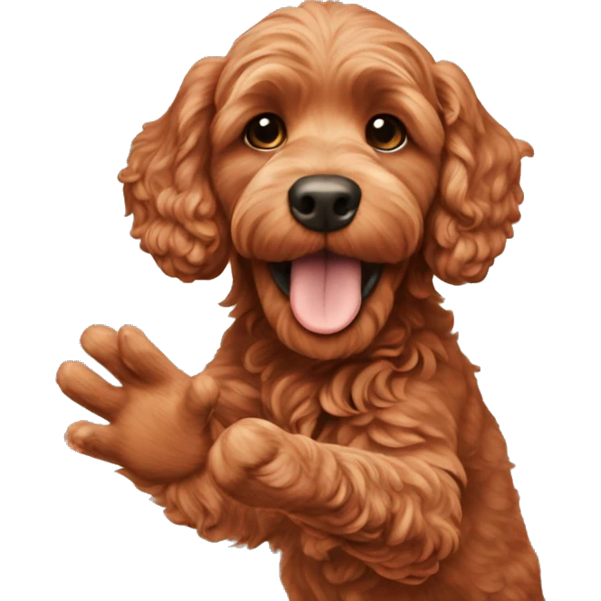 red cockapoo high five emoji