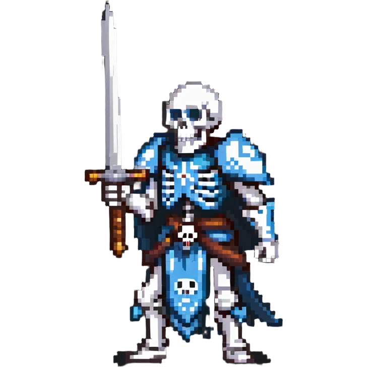 skeleton warrior raising sword victoriously emoji