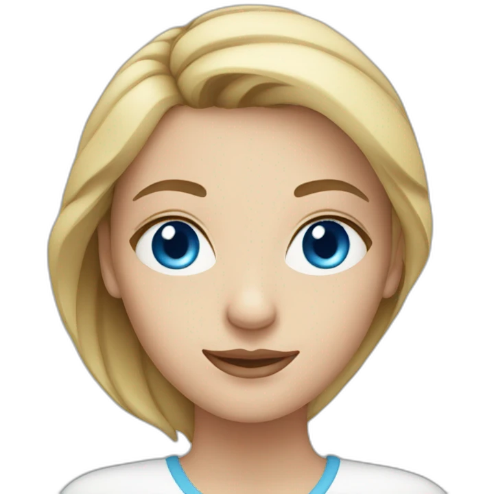 caucasian woman with blue eyes emoji