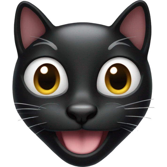 a happy black cat head emoji