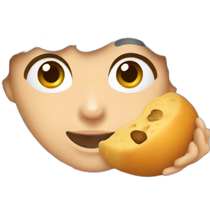 une perssone avec des lunnette  qui mange du  pain emoji