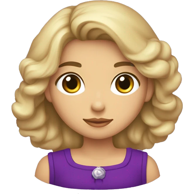 Mujer joven de tes blanca de ojos pequeños y oscuros y cabello suelto y raya al centronegro hasta el busto usa una blusa morada y esta señalando con sus dos brazos hacia arriba emoji