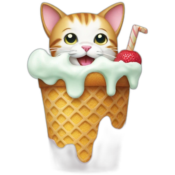 Cat eating icecrem emoji
