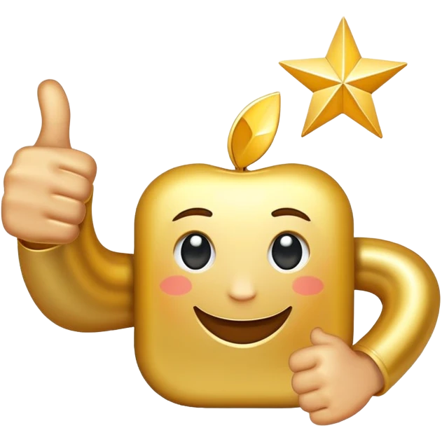 Thumbs up with a star, indicating good job emoji