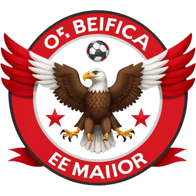 um banner a dizer "O Benfica é o maior", algures com o simbolo do Benfica: a águia emoji