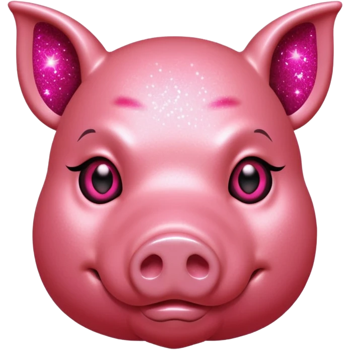 red glitter cyberpunk pig emoji