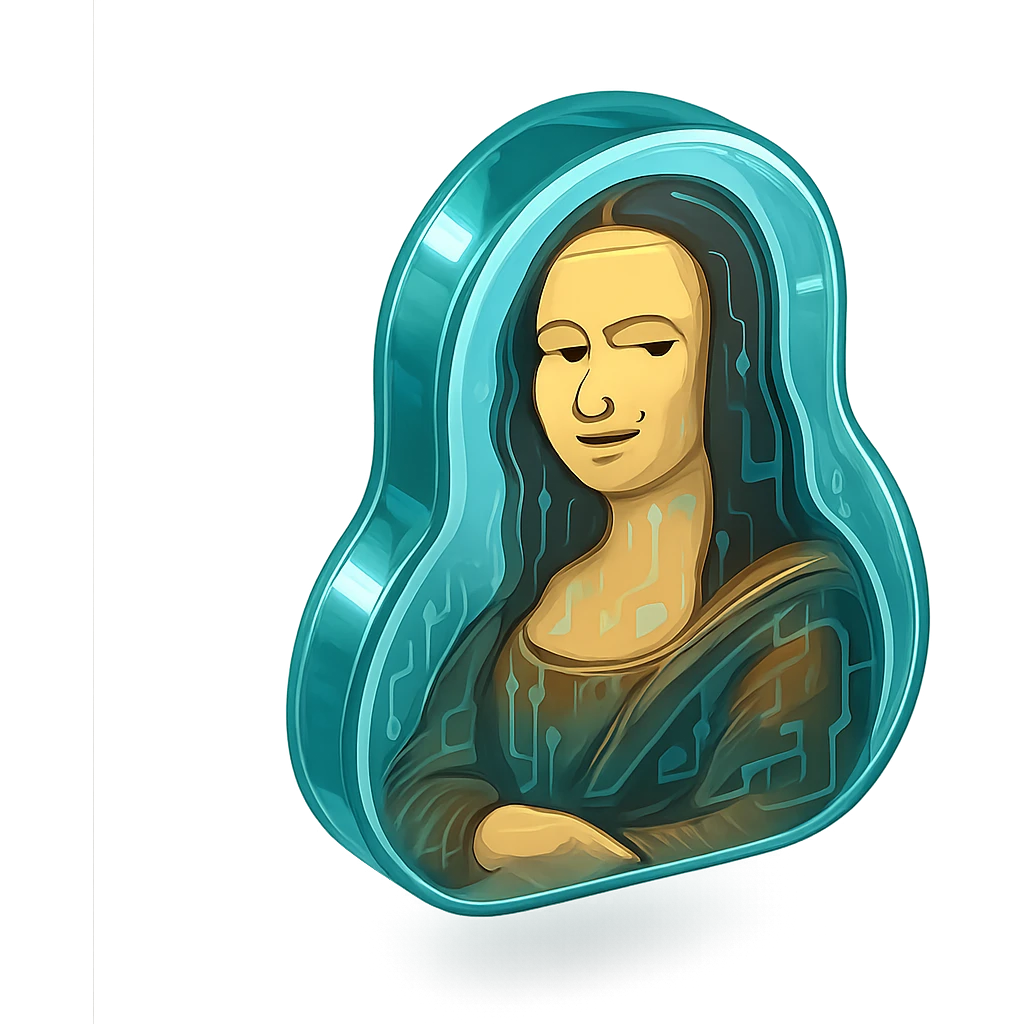 Mona Lisa with a sarcastic expression emoji