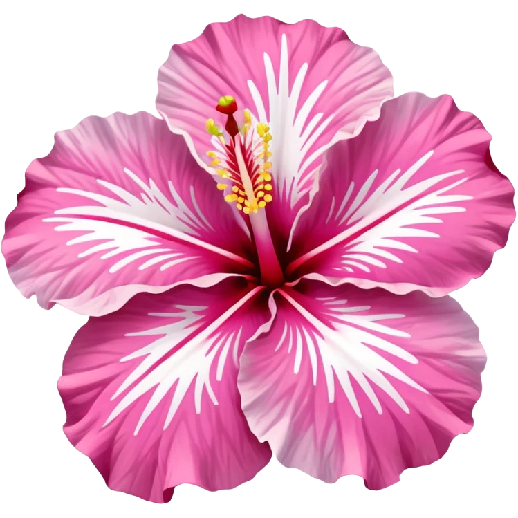 pink and white hibiscus emoji