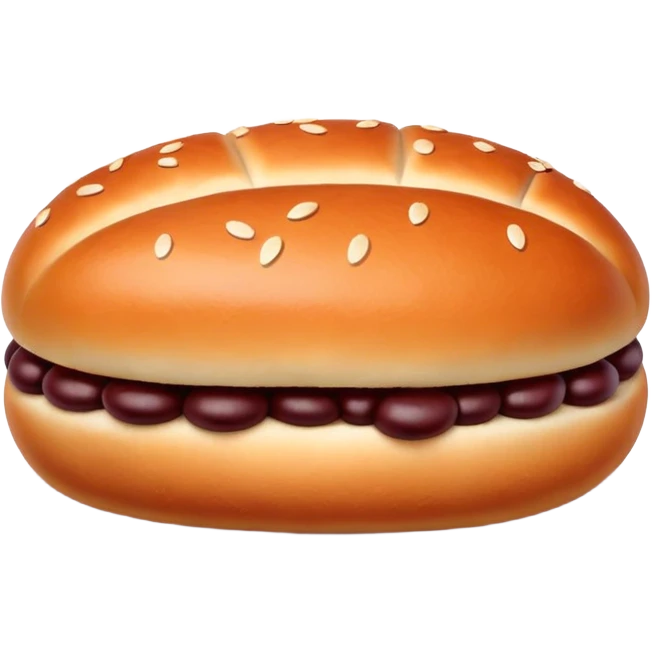 Red bean bun, sweet Chinese bread with red bean paste filling emoji