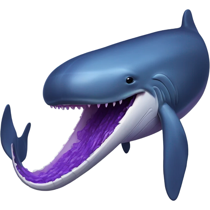 Blue whale purple, open mouth emoji