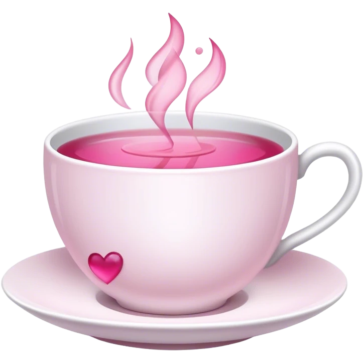 white teacup with pink tea inside of it emoji