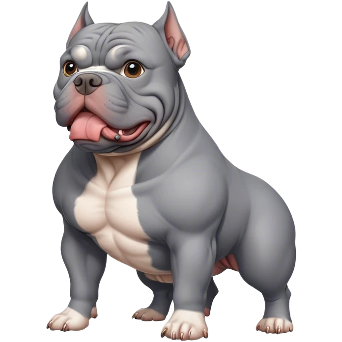 Grey american bully emoji