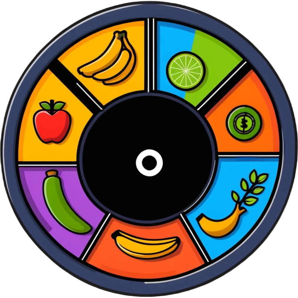 balanced lifestyle wheel with movement, nutrition, rest, and vitality emoji