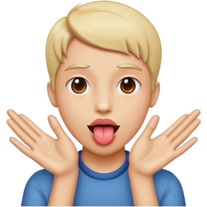 tounge out with hands to side emoji