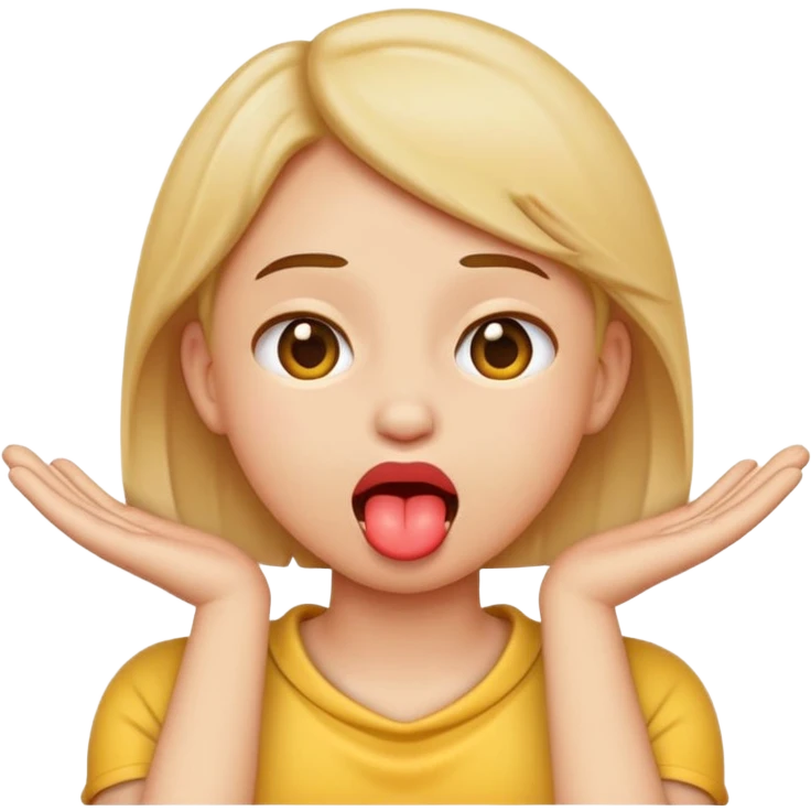 emoji chocking itself with hands around neck with tounge out cute emoji