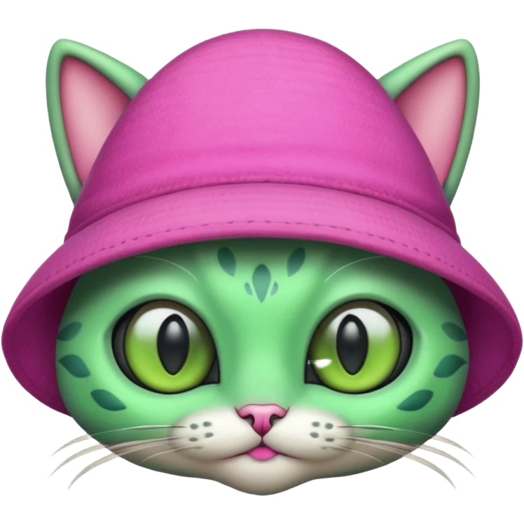 alien cat with pink hat emoji