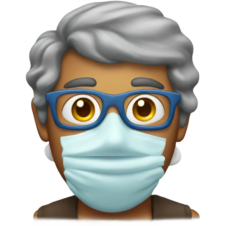 Guy with powder sugar on his nose emoji