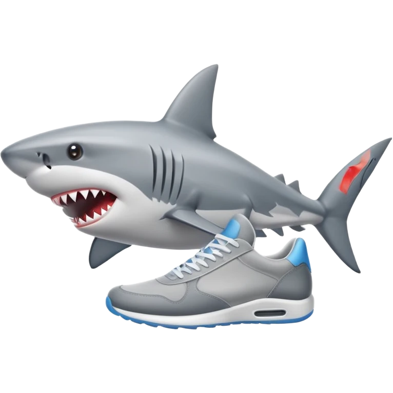 Un tiburon con tenis emoji
