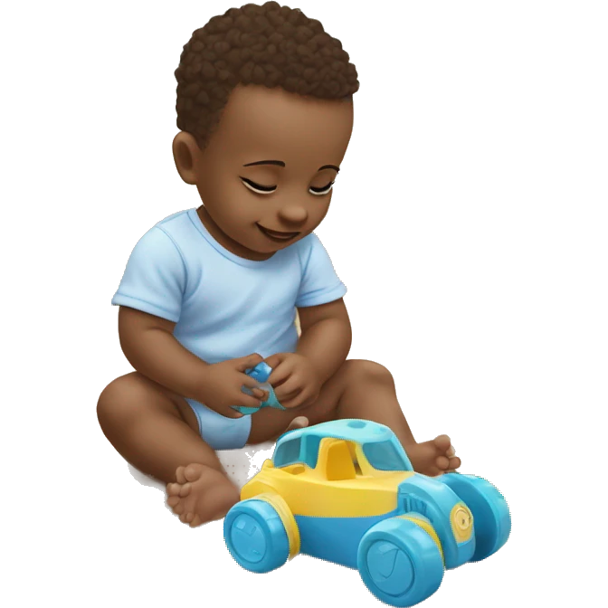 Baby playing with toy on the floow emoji
