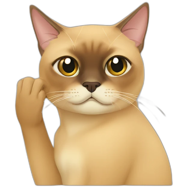 Burmese cat facepalm emoji