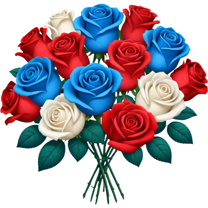 Red, white, and blue boquet emoji