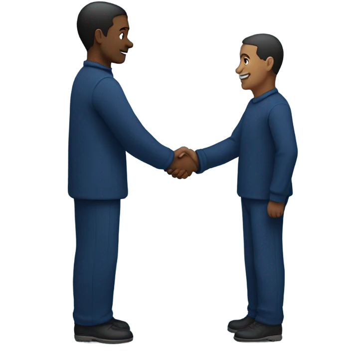 
handshake dark blue clothes emoji