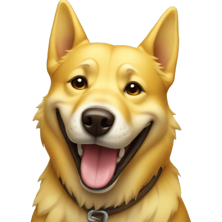 yellow laughing dog emoji
