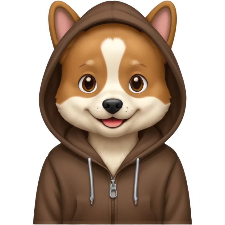 Dog wearing a hoodie  emoji