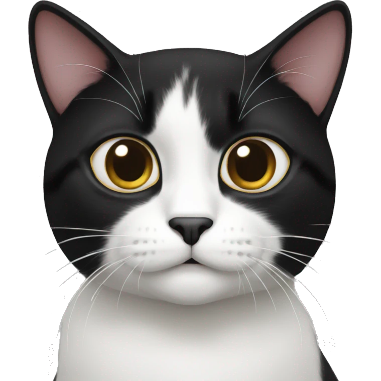 Black and white cat funny emoji
