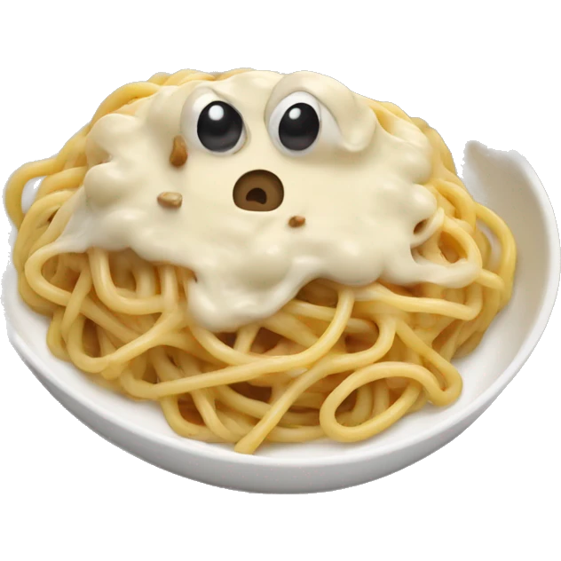 Spaghetti with cream sauce and mushrooms  emoji