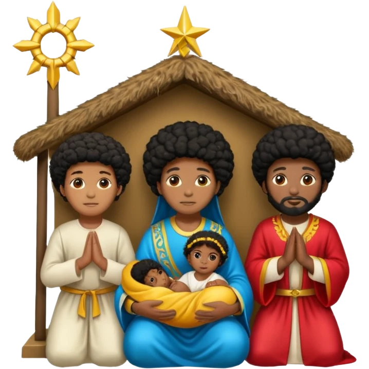 Afro nativity emoji