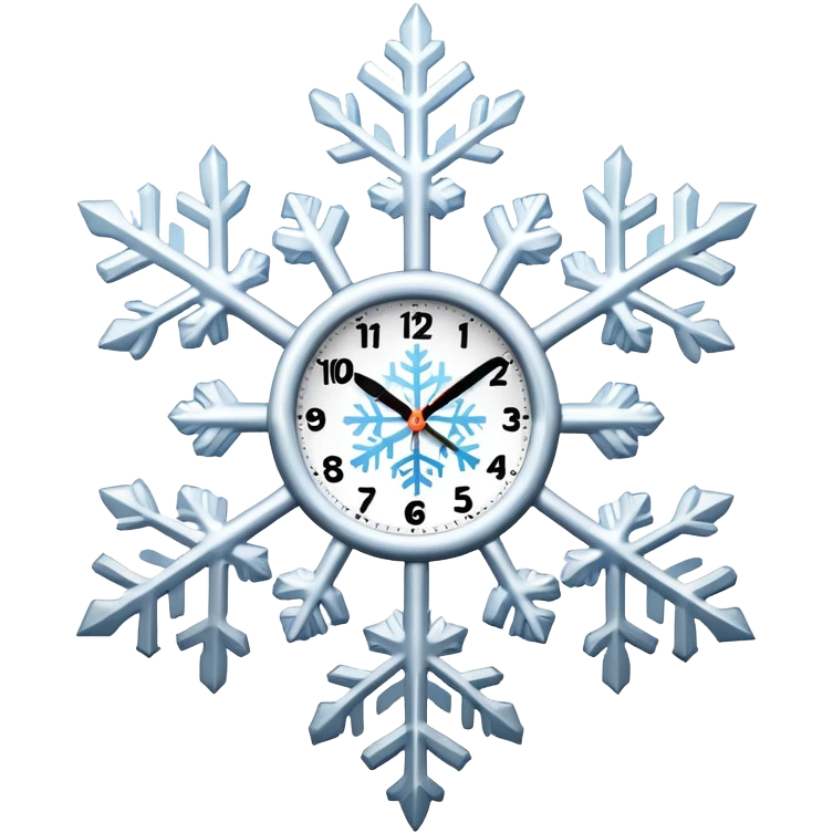 Clock with a snowflake emoji
