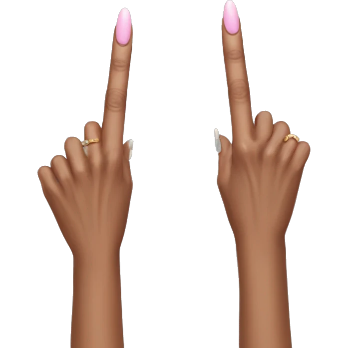 extra long nails with middle finger emoji