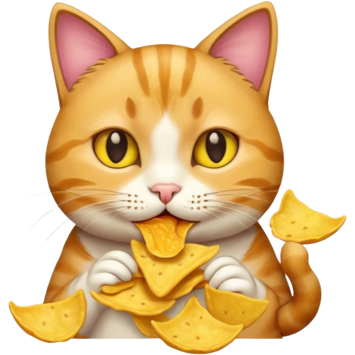 Chat qui mange du chips emoji
