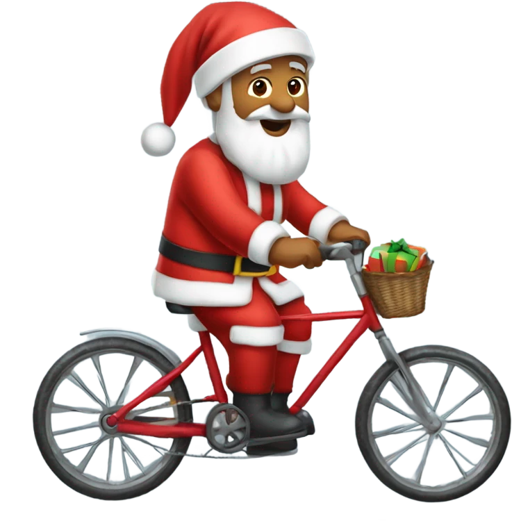 Papá Noel en bicicleta de montaña  emoji