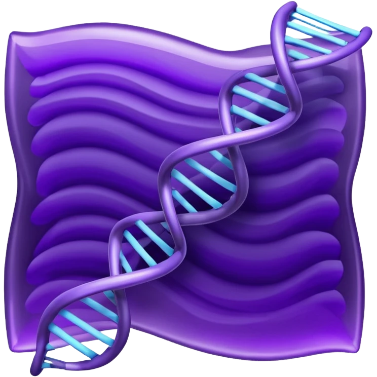 I want a DNA helix in the foreground. Background to be a rippled purple sheet. emoji