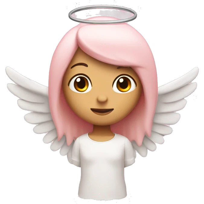 Light pink star with white angel wings emoji
