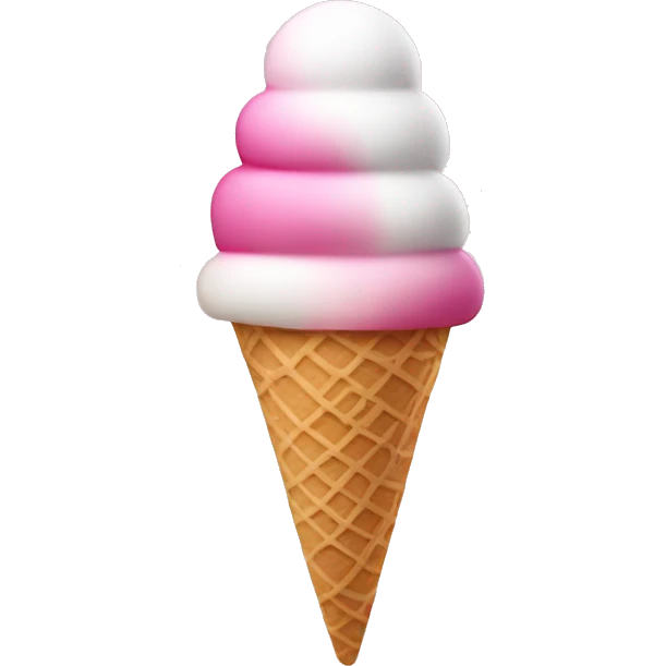 Pink and white ombré ice cream  emoji