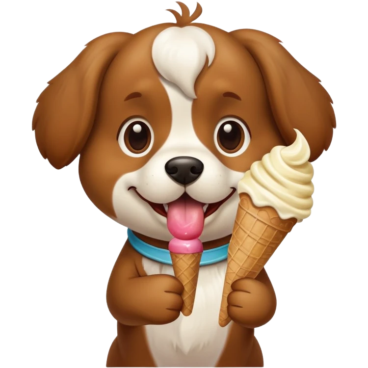 Perro comiendo helado emoji
