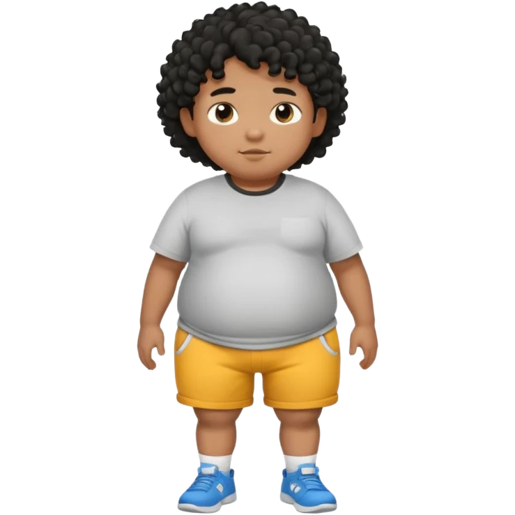 fat person emoji but make him brown skin and curly black hair make it a whole body image and the person is a boy who’s fat even fatter than this add belly rolls emoji