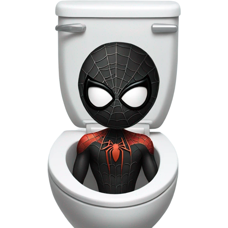 Black Spider- Man in a toilet emoji